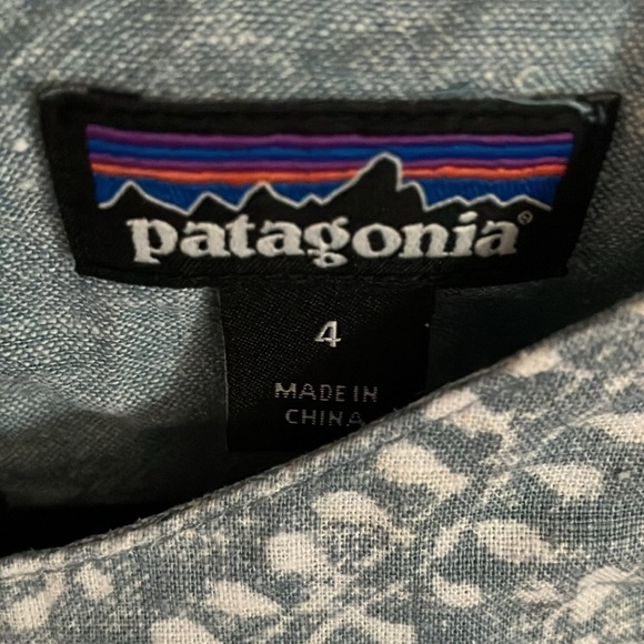 Patagonia: Blue/white floral patterned denim dress- Hemp/cotton blend- size 4 - Picture 2 of 13